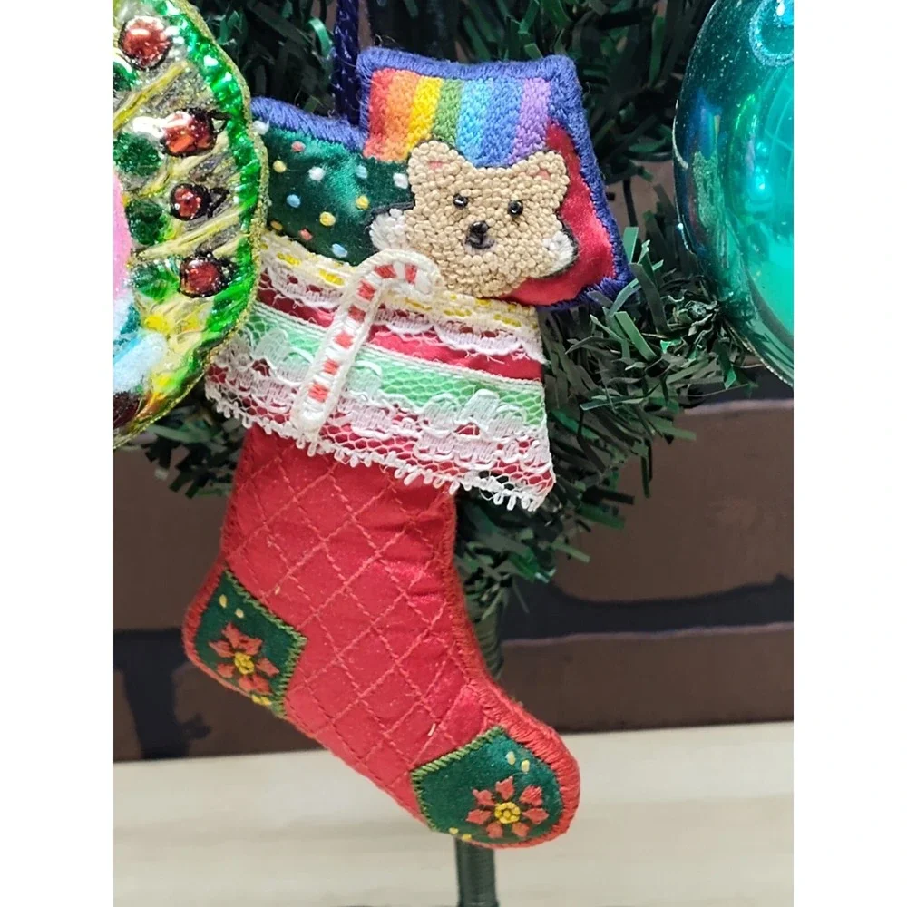 Christmas Ornaments Two Glass One Cloth